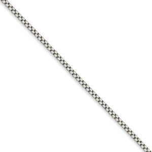 1.5mm Sterling Silver Solid Round Box Chain Necklace, 20 Inch